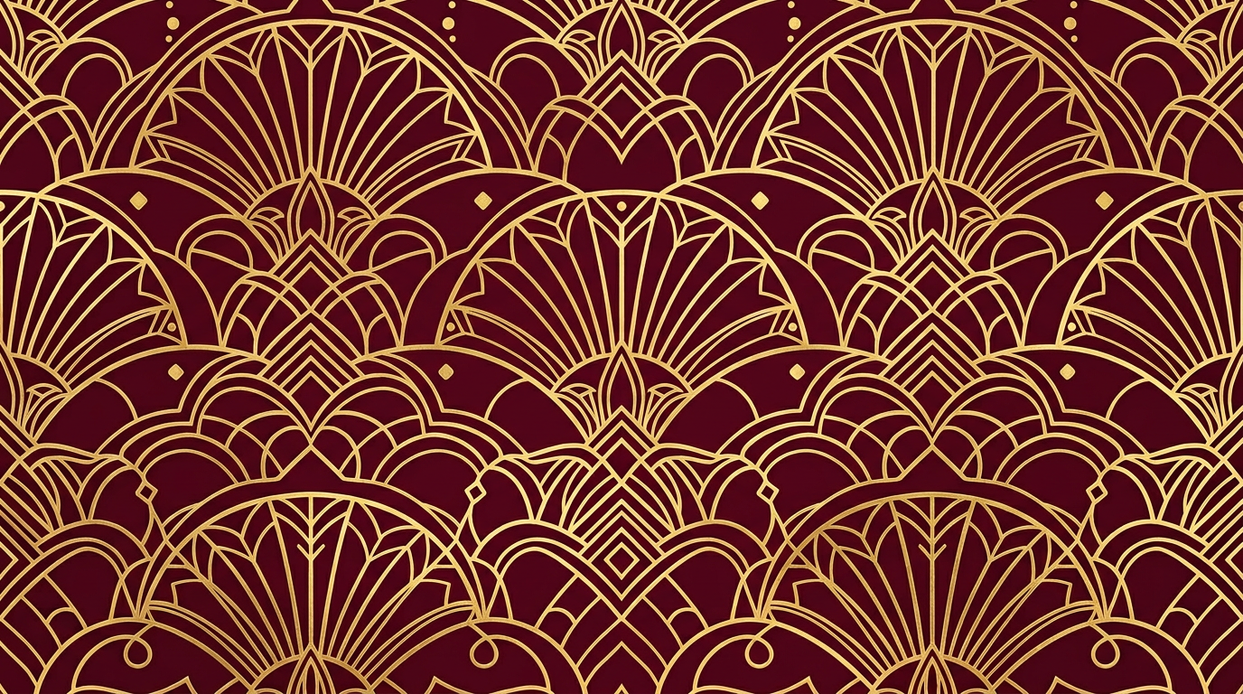 Abanico Art Deco Dorado